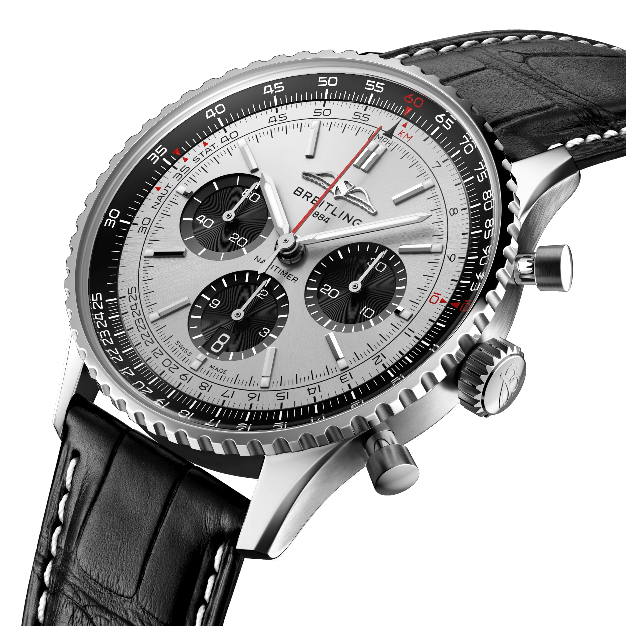 Breitling Navitimer B01 43 Black Croc Folding Clasp Watch - Image 2
