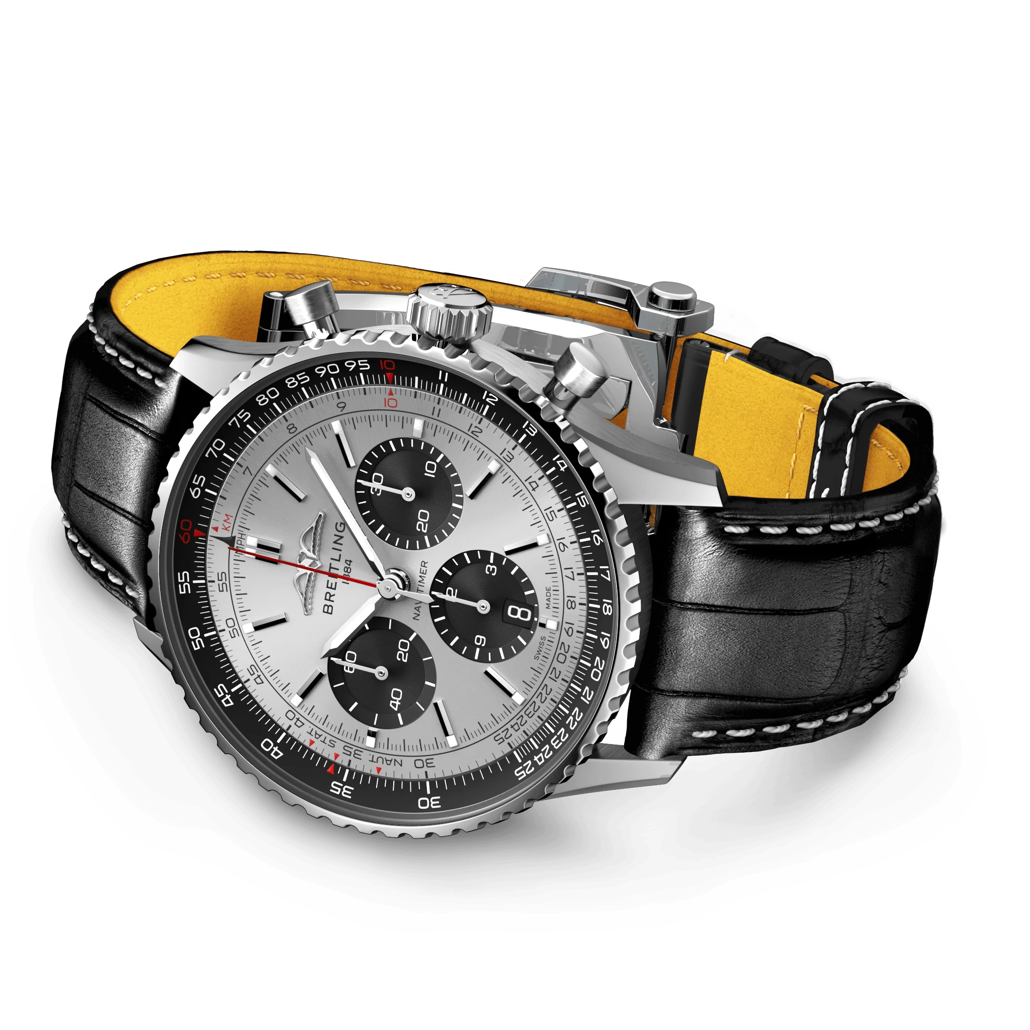 Breitling Navitimer B01 43 Black Croc Folding Clasp Watch - Image 3