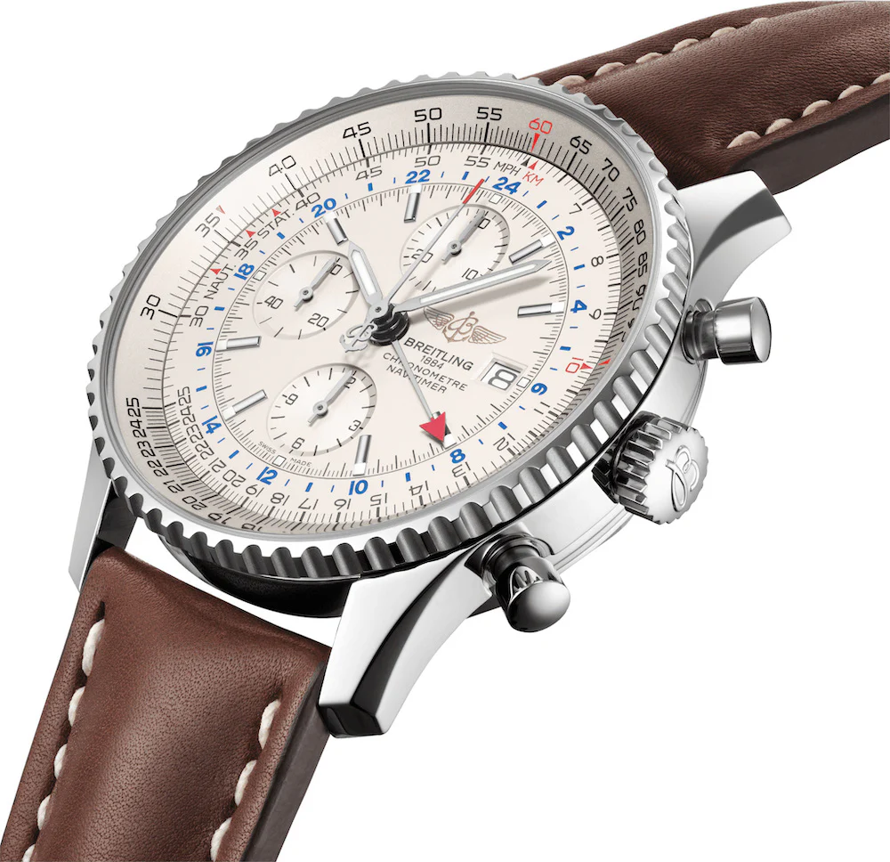 Breitling Watch Navitimer Chronograph GMT 46 Leather Tang Type - Image 3