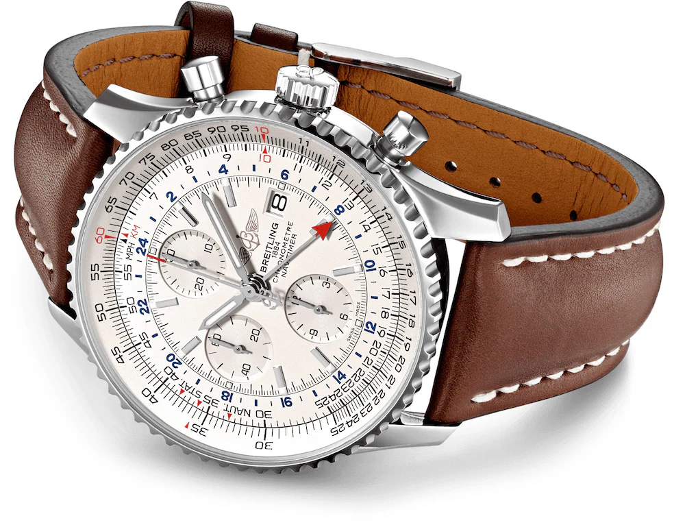 Breitling Watch Navitimer Chronograph GMT 46 Leather Tang Type - Image 4