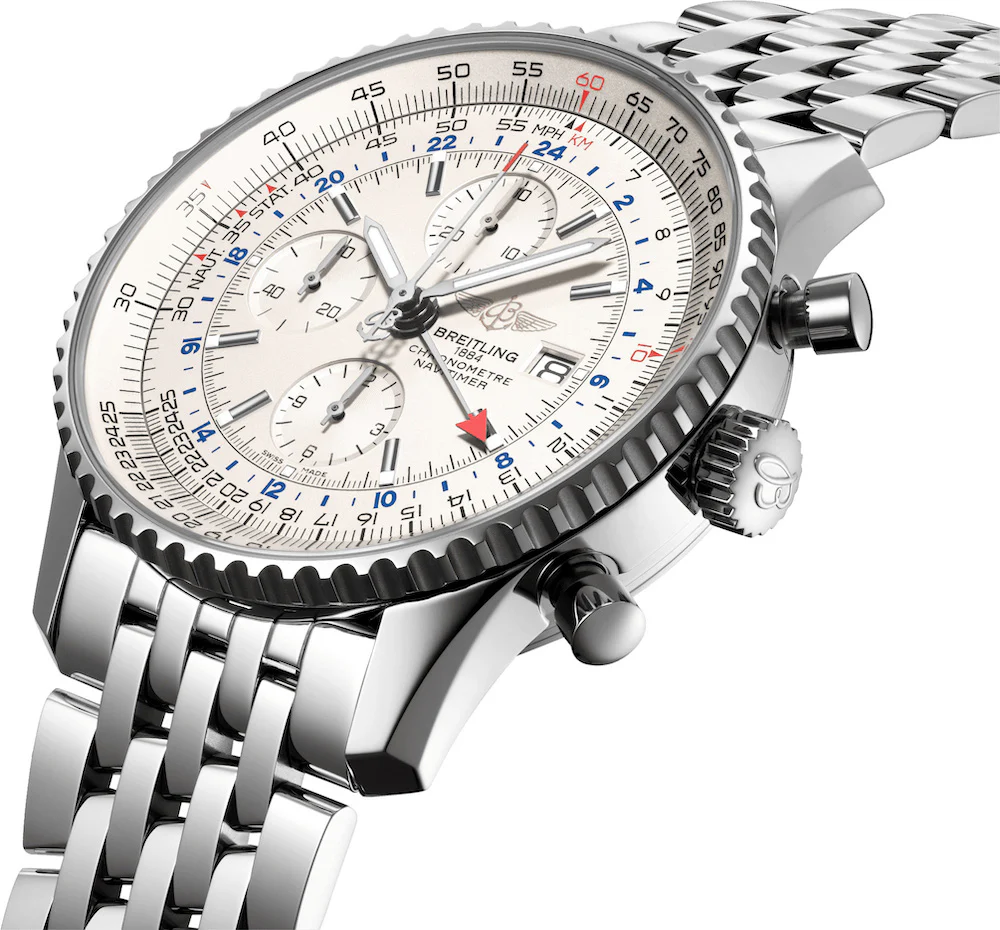 Breitling Watch Navitimer Chronograph GMT 46 Steel Bracelet - Image 3