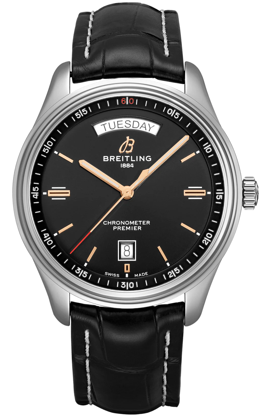 Breitling Watch Premier Automatic Day and Date 40 Black Alligator