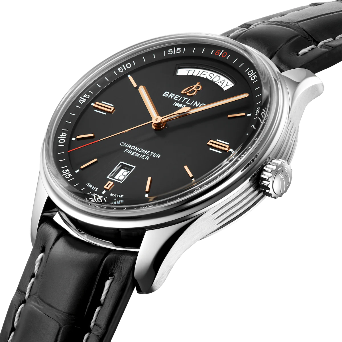 Breitling Watch Premier Automatic Day and Date 40 Black Alligator - Image 3