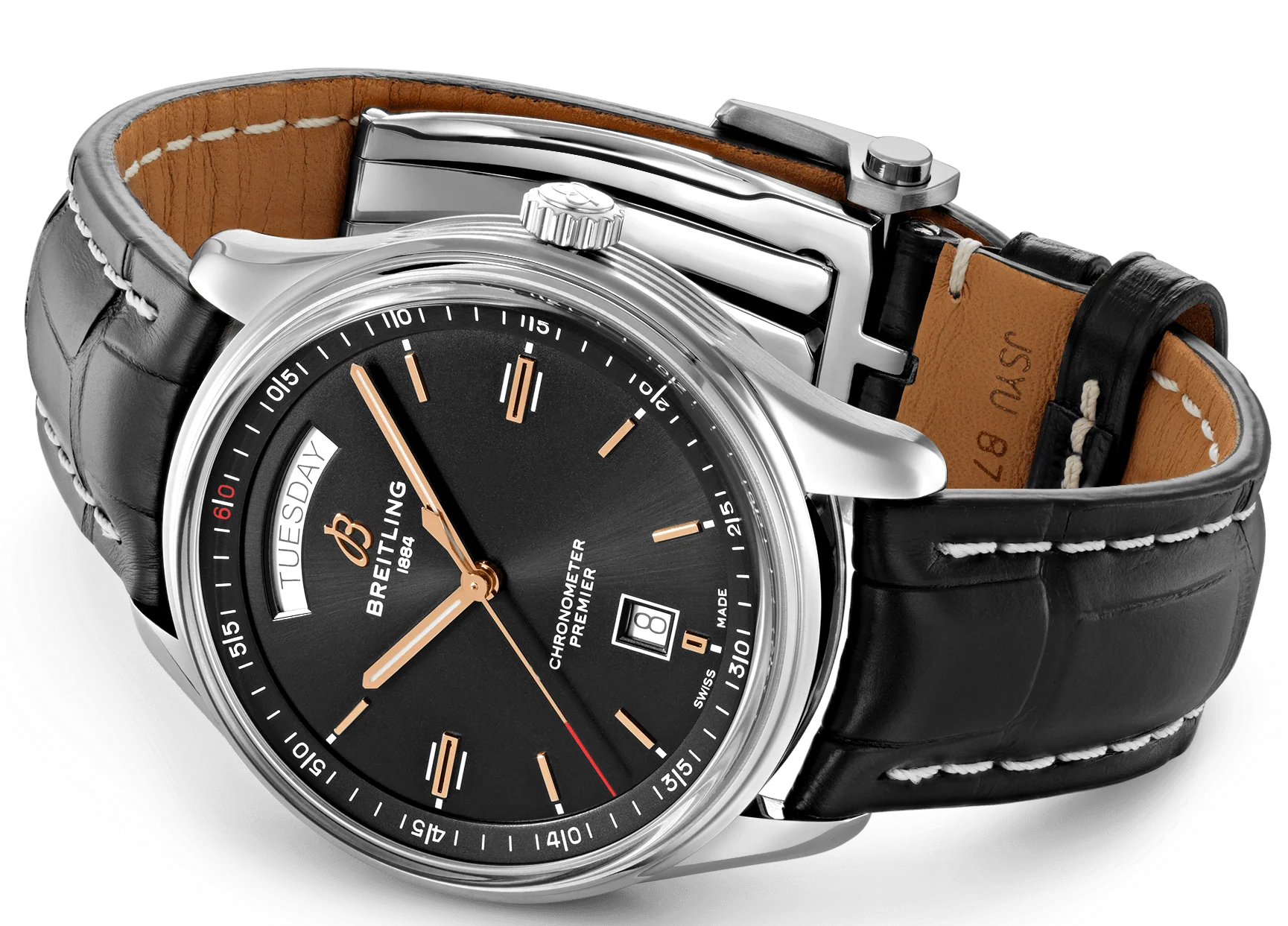 Breitling Watch Premier Automatic Day and Date 40 Black Alligator - Image 4