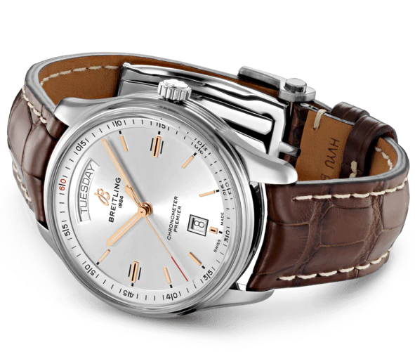 Breitling Watch Premier Automatic Day and Date 40 Brown Croco Tang - Image 3