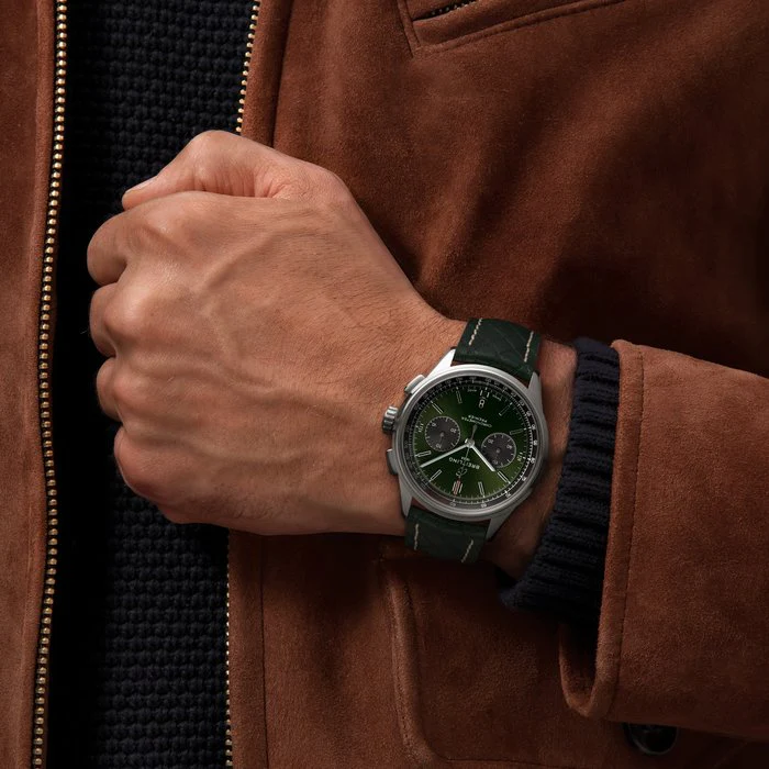 Breitling Watch Premier B01 Chronograph 42 Bentley British Racing Green Leather Folding - Image 5