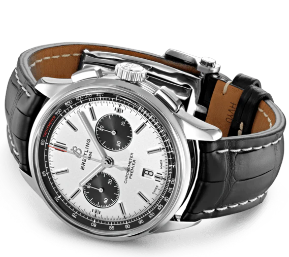 Breitling Watch Premier B01 Chronograph 42 Black Croco Tang - Image 3