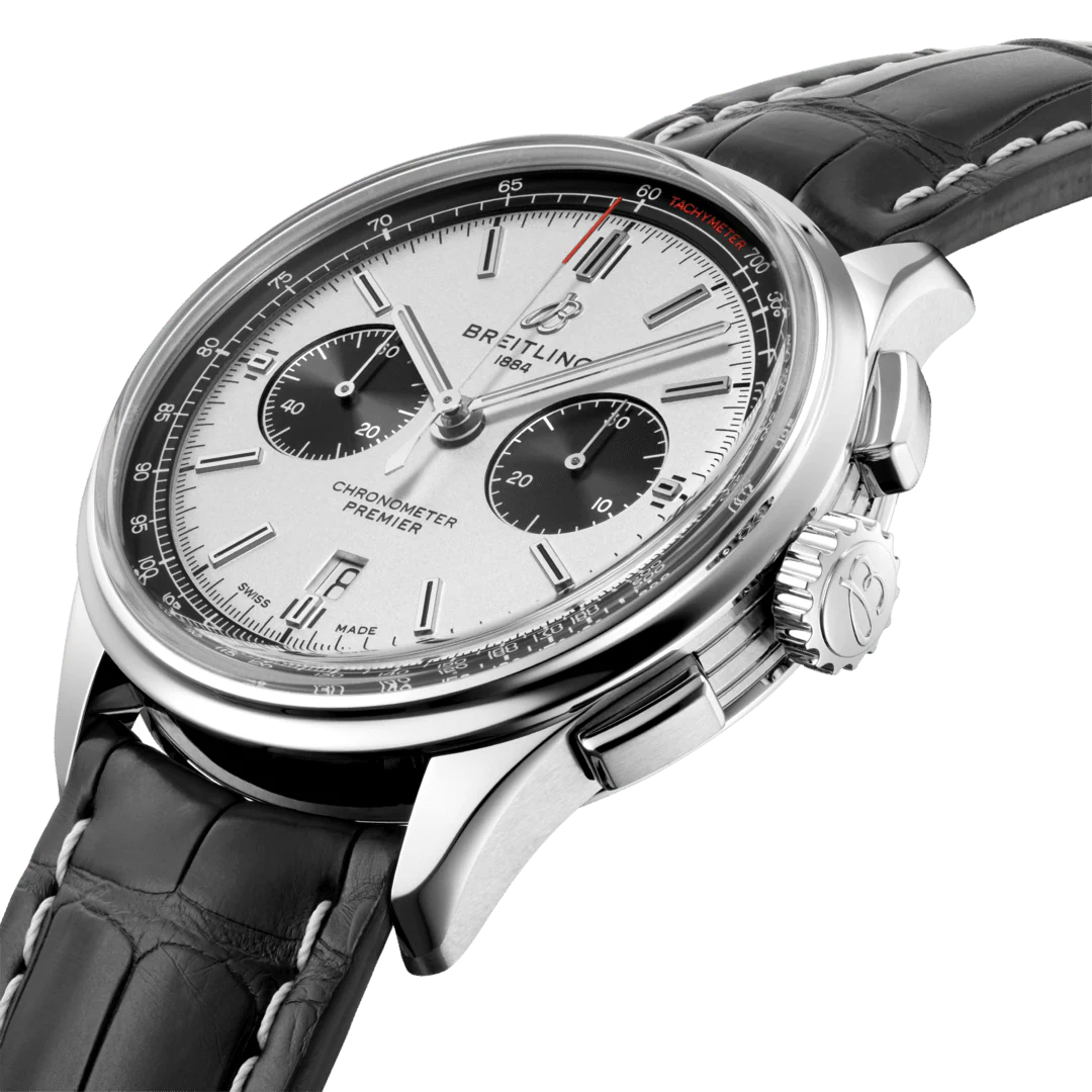 Breitling Watch Premier B01 Chronograph 42 Black Croco Tang - Image 4