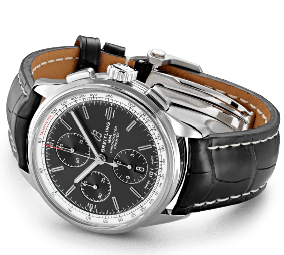 Breitling Watch Premier Chronograph 42 Black Croco Tang - Image 3