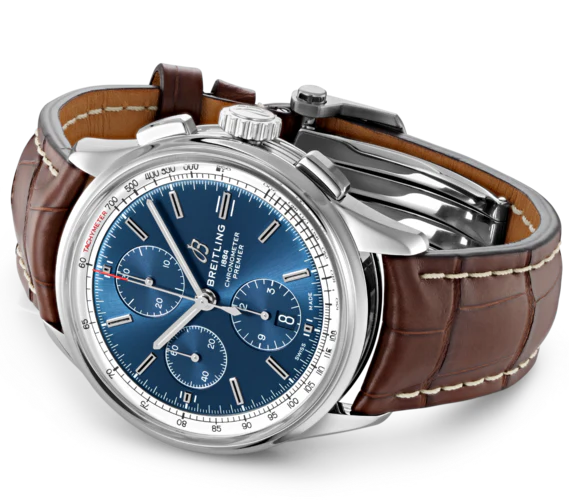 Breitling Watch Premier Chronograph 42 Brown Croco Folding - Image 3
