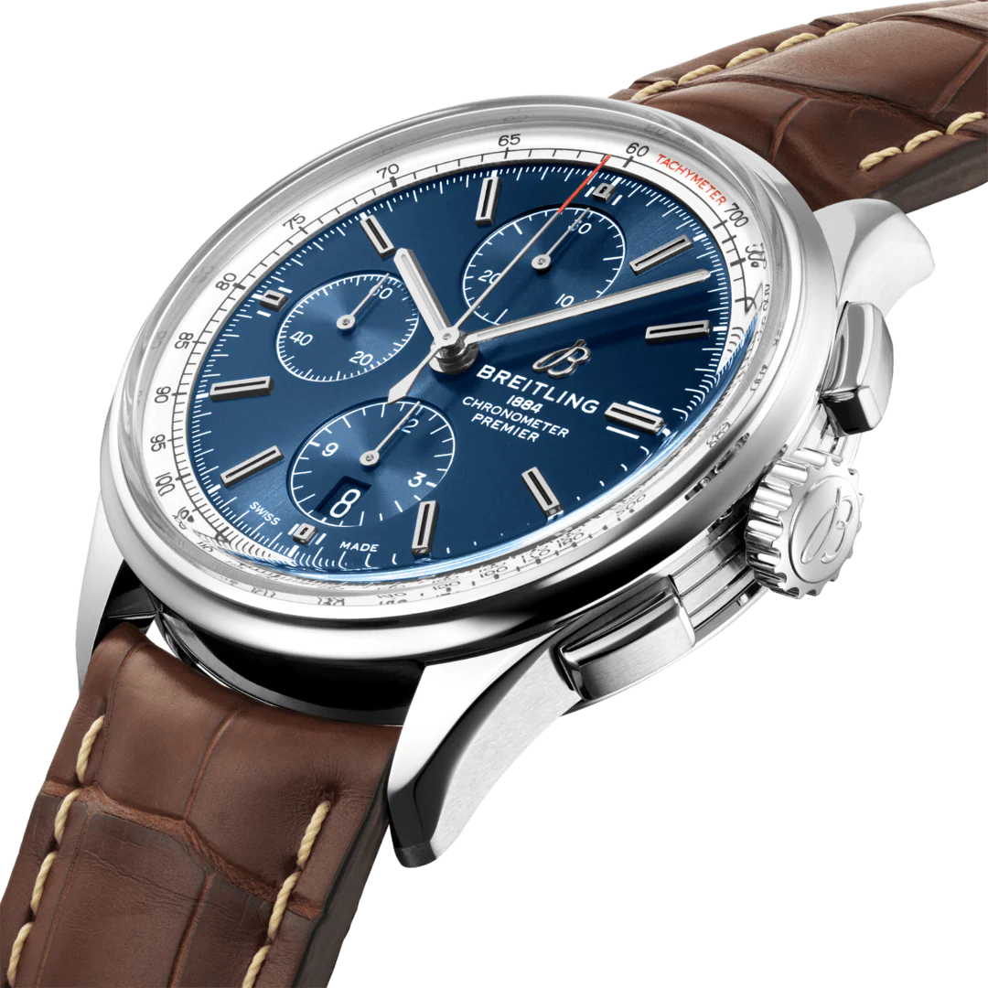 Breitling Watch Premier Chronograph 42 Brown Croco Folding - Image 4
