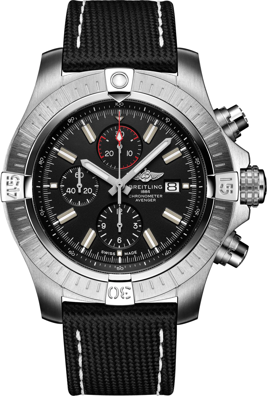 Breitling Watch Super Avenger Chronograph 48 Leather Folding Clasp D