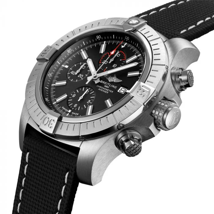 Breitling Watch Super Avenger Chronograph 48 Leather Folding Clasp D - Image 3