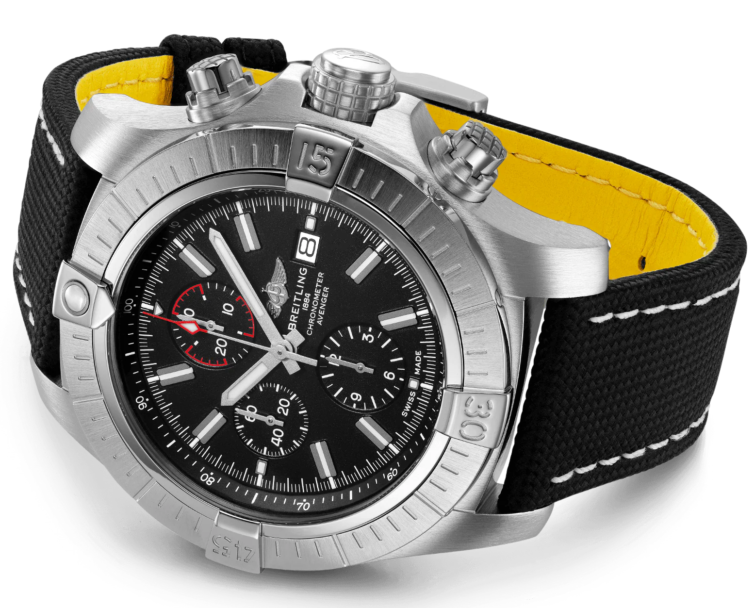Breitling Watch Super Avenger Chronograph 48 Leather Folding Clasp D - Image 4