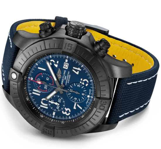 Breitling Watch Super Avenger Chronograph 48 Night Mission Leather Folding Clasp - Image 3