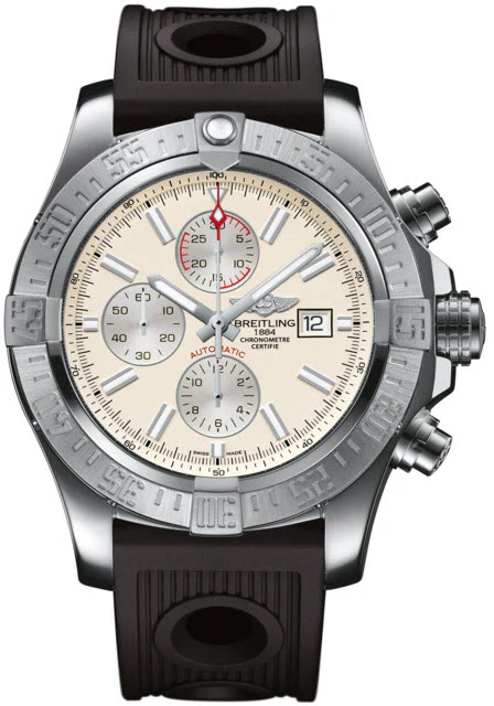 Breitling Watch Super Avenger II Steel Stratus Silver