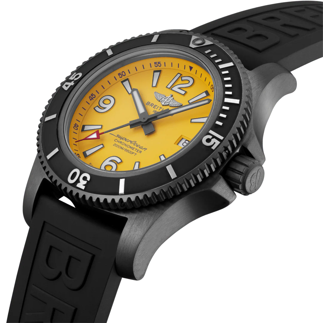 Breitling Watch Superocean Automatic 46 Black Steel Yellow - Image 4