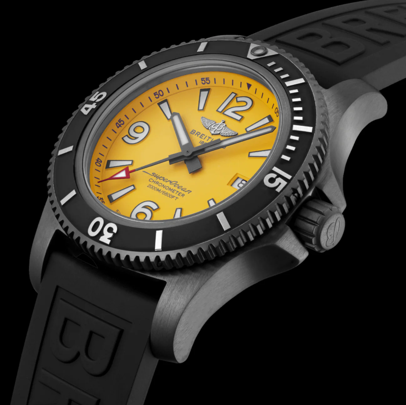 Breitling Watch Superocean Automatic 46 Black Steel Yellow - Image 5