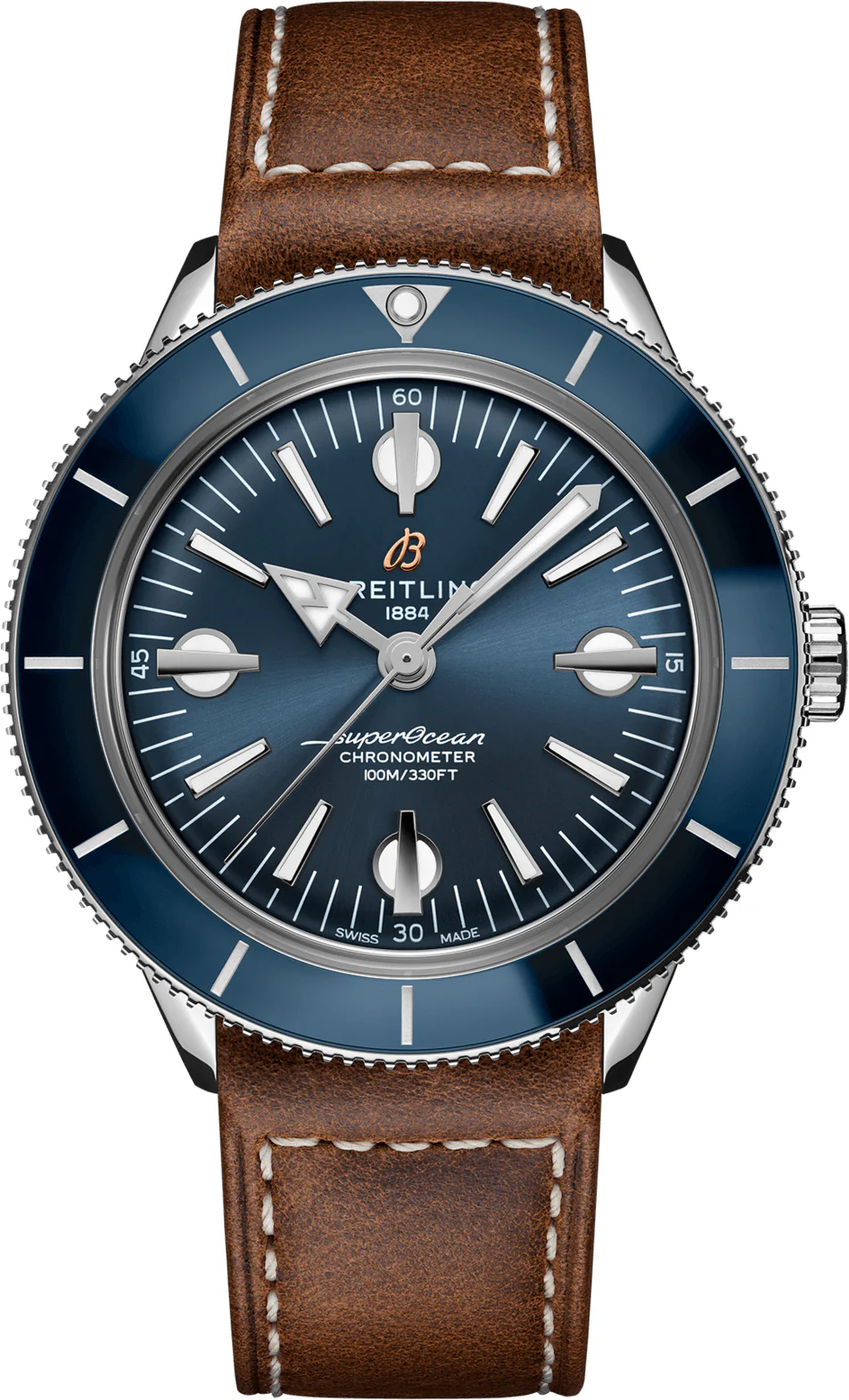 Breitling Watch Superocean Heritage 57 Brown Leather Folding Clasp