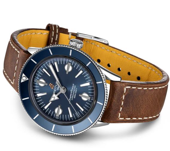 Breitling Watch Superocean Heritage 57 Brown Leather Folding Clasp - Image 3
