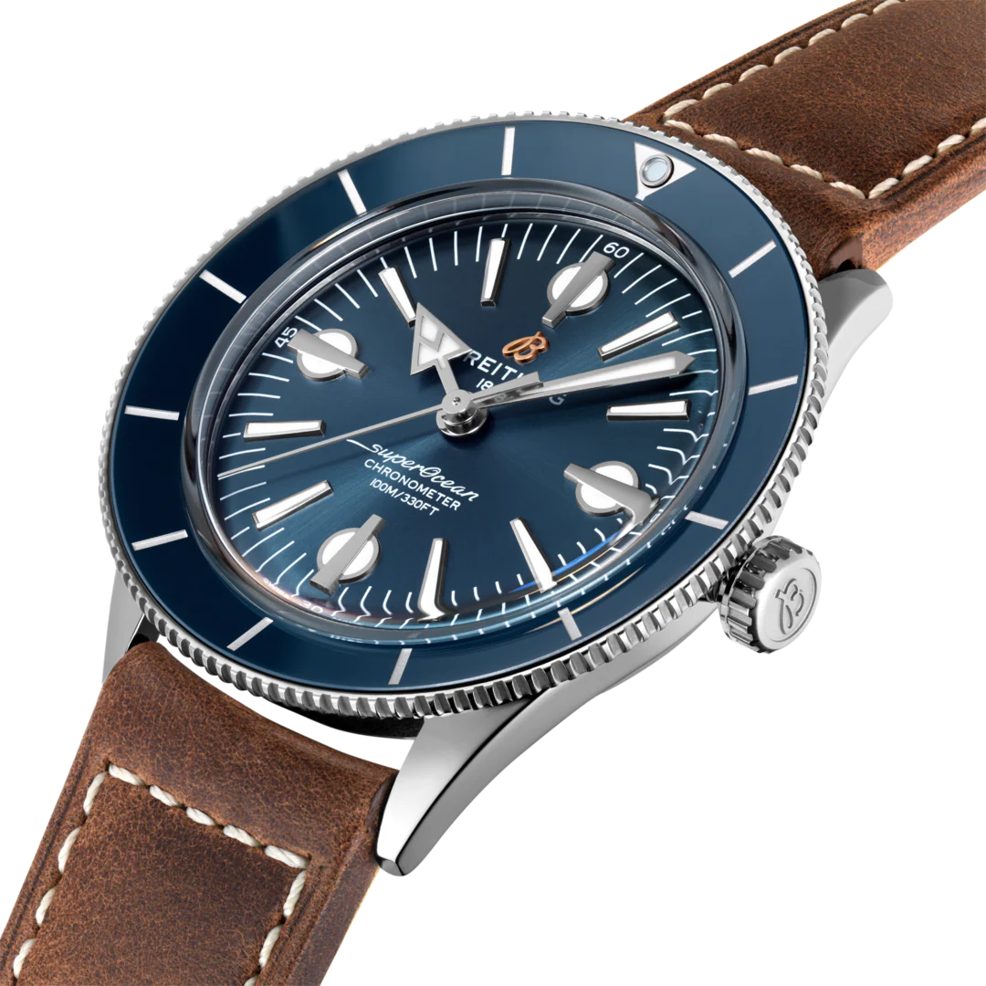 Breitling Watch Superocean Heritage 57 Brown Leather Folding Clasp - Image 4