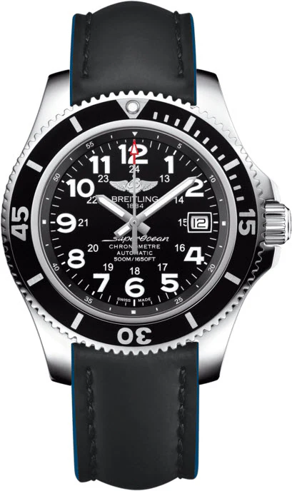 Breitling Watch Superocean II 42 Leather Black Blue