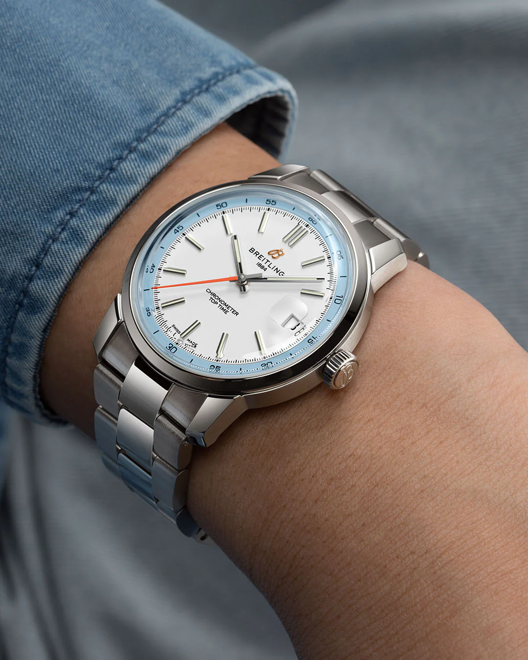 Breitling Top Time B31 Light Blue Bracelet Watch - Image 5