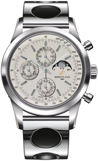 Breitling Watch Transocean Chronograph 1461 Mercury Silver