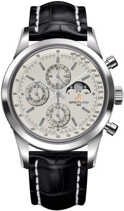 Breitling Watch Transocean Chronograph 1461 Mercury Silver