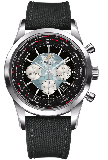 Breitling Watch Transocean Chronograph Unitime Steel Black