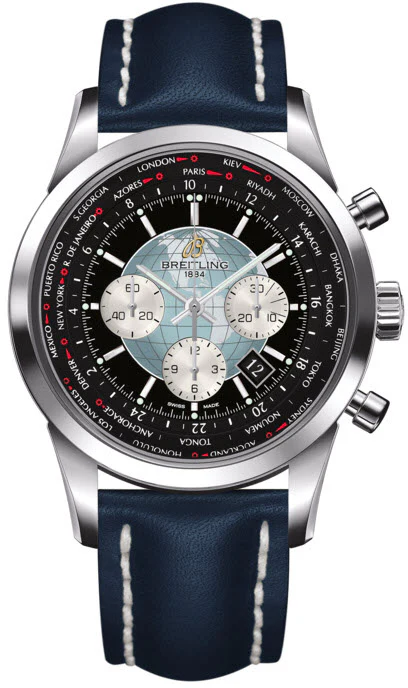Breitling Watch Transocean Chronograph Unitime Steel Black