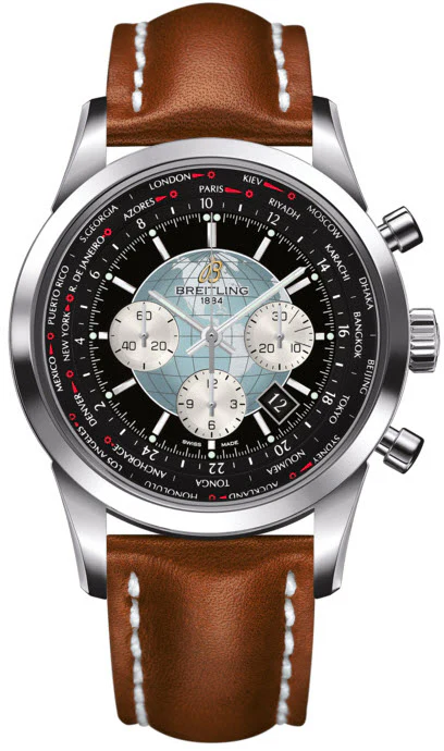 Breitling Watch Transocean Chronograph Unitime Steel Black