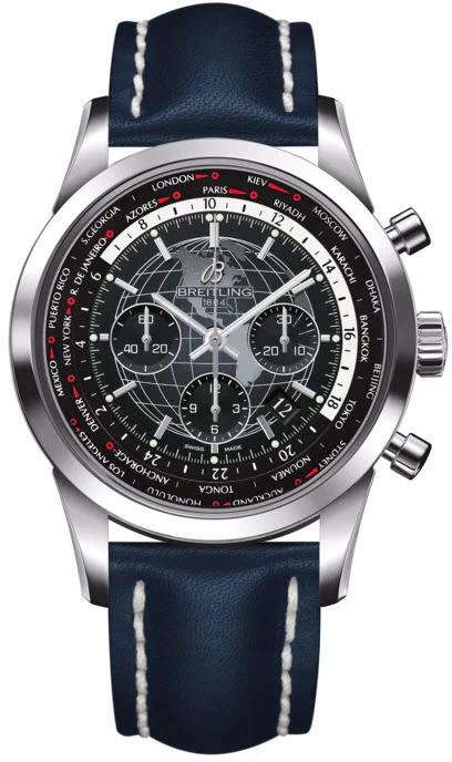 Breitling Watch Transocean Chronograph Unitime Steel Black