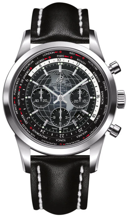 Breitling Watch Transocean Chronograph Unitime Steel Black