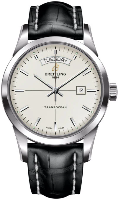 Breitling Watch Transocean Day Date Croco Tang Type