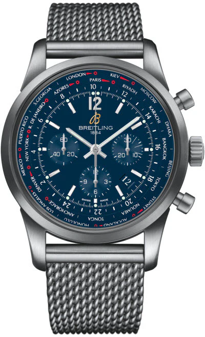 Breitling Watch Transocean Unitime Midnight Blue