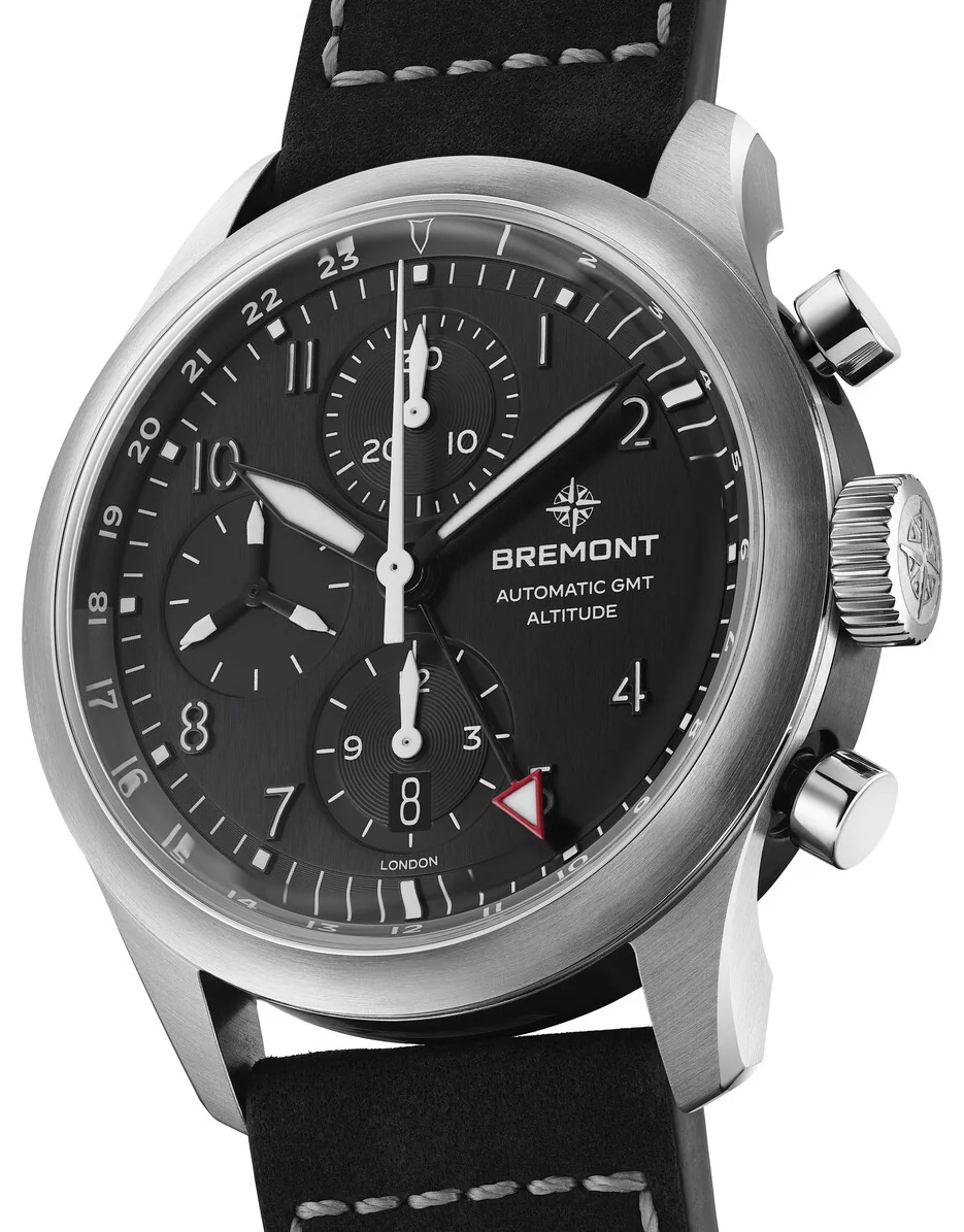 Bremont Altitude Chronograph GMT Black Leather Watch - Image 2