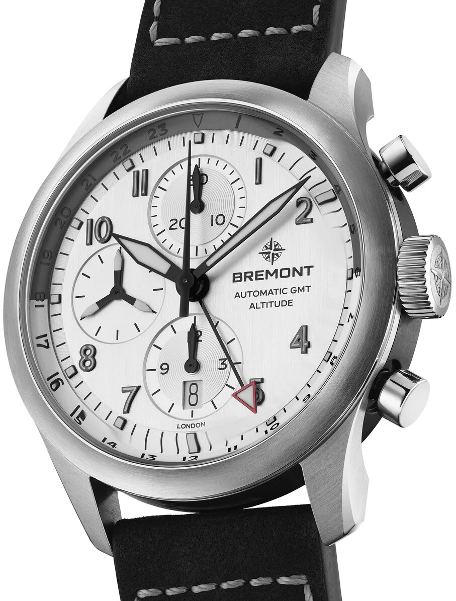 Bremont Altitude Chronograph GMT Silver Leather Watch - Image 2
