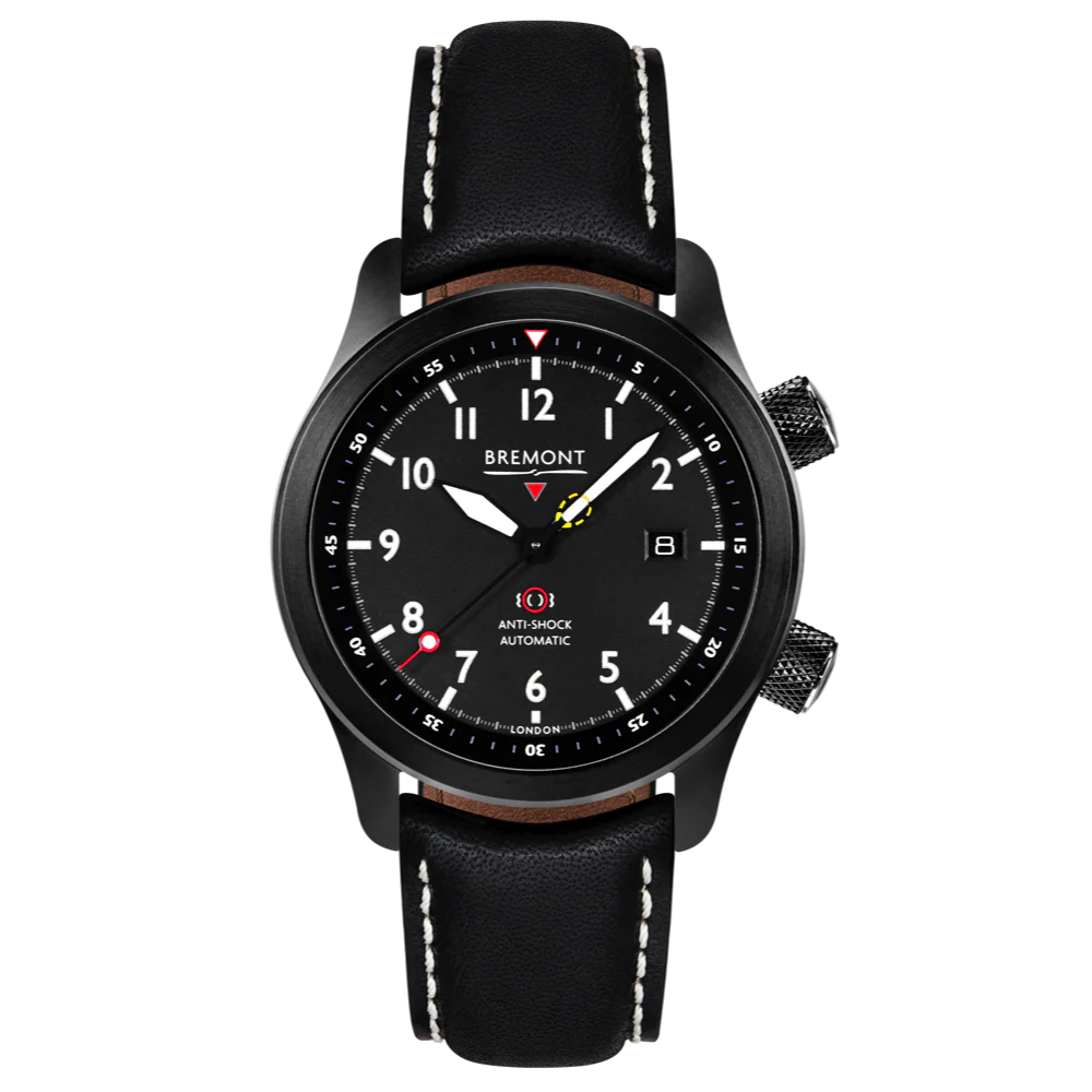 Bremont Watch MBII Custom DLC Black Dial with Blue Barrel & Closed Case Back - Image 11
