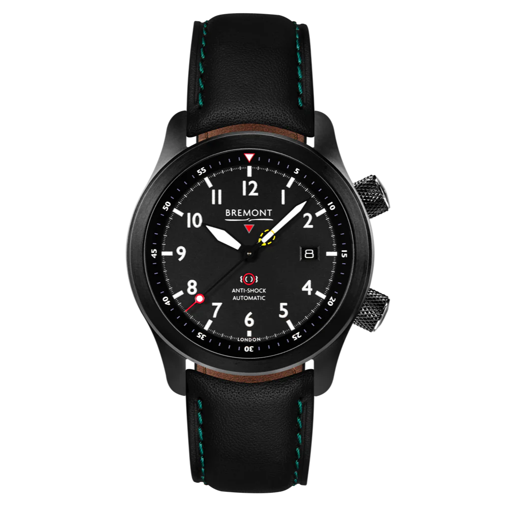 Bremont Watch MBII Custom DLC Black Dial with Blue Barrel & Closed Case Back - Image 5