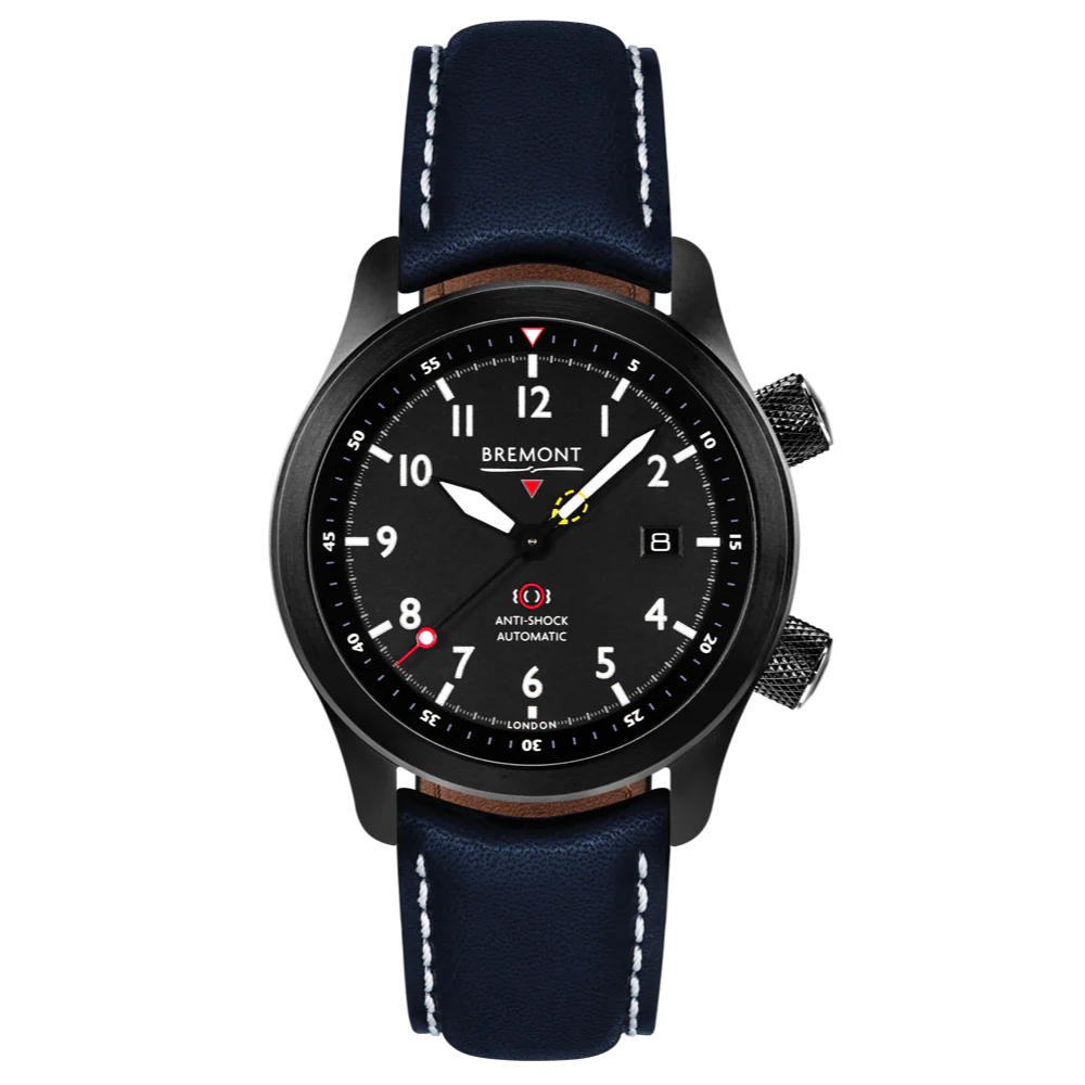 Bremont Watch MBII Custom DLC Black Dial with Green Barrel & Closed Case Back