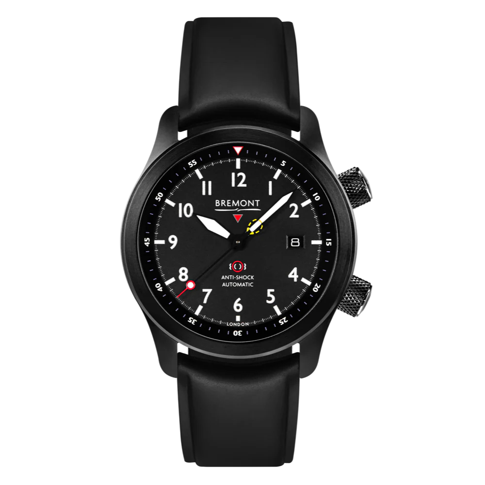 Bremont Watch MBII Custom DLC Black Dial with Orange Barrel & Closed Case Back - Image 4