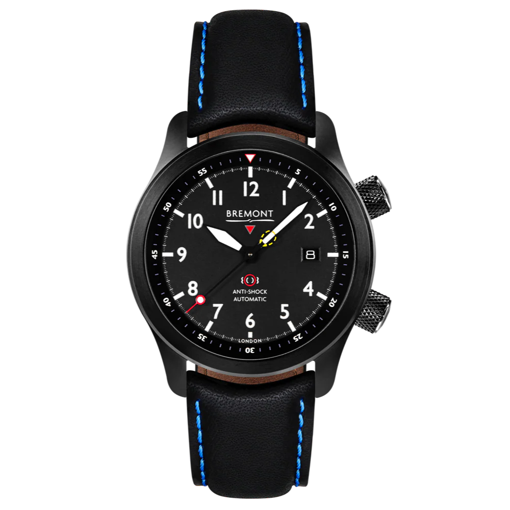 Bremont Watch MBII Custom DLC Black Dial with Yellow Barrel & Open Case Back - Image 6