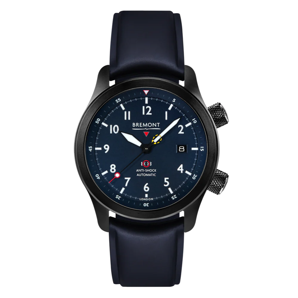 Bremont Watch MBII Custom DLC Blue Dial with Green Barrel & Closed Case Back - Image 3