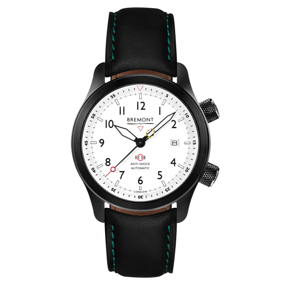 Bremont Watch MBII Custom DLC White Dial with Green Barrel & Open Case Back - Image 5