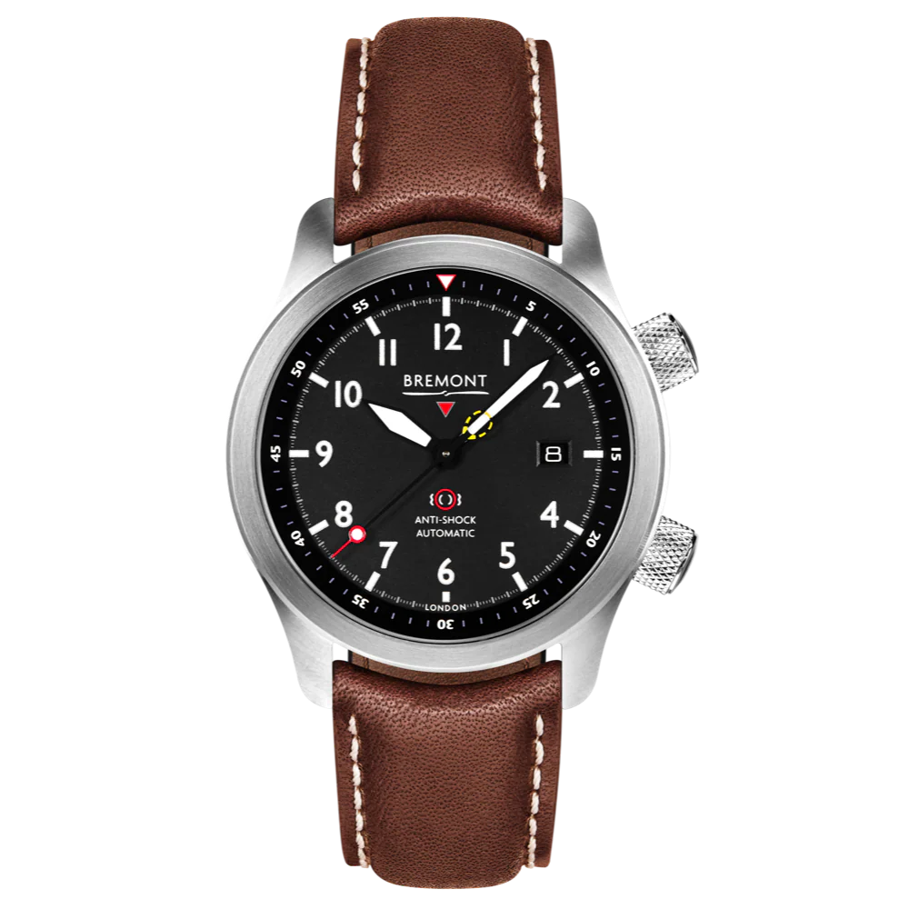 Bremont Watch MBII Custom Stainless Steel Black Dial with Orange Barrel & Closed Case Back - Image 2