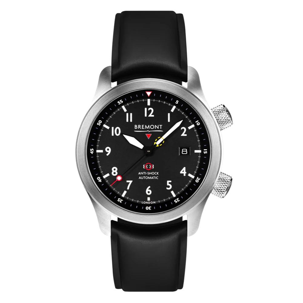 Bremont Watch MBII Custom Stainless Steel Black Dial with Orange Barrel & Closed Case Back - Image 4