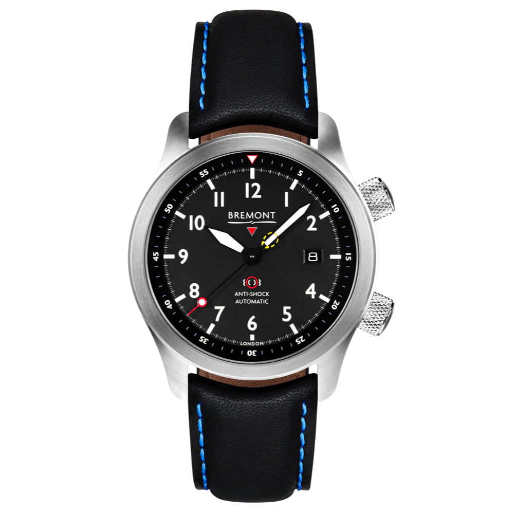Bremont Watch MBII Custom Stainless Steel Black Dial with Purple Barrel & Open Case Back - Image 6