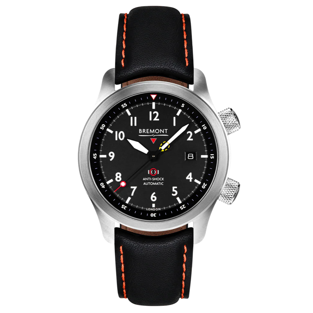 Bremont Watch MBII Custom Stainless Steel Black Dial with Purple Barrel & Open Case Back - Image 7