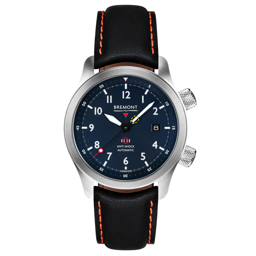 Bremont Watch MBII Custom Stainless Steel Blue Dial with Anthracite Barrel & Closed Case Back - Image 7